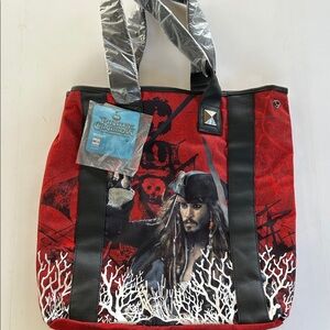 Disney Pirates Caribbean Stranger Tides Loungefly Red and Black  Tote Bag NWT